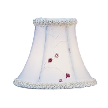 Livex Lighting Chandelier Shade with White Embroidered Floral Silk Bell Clip Shade from Chandelier Shade Series White Embroidered Floral Silk Bell Clip Shade