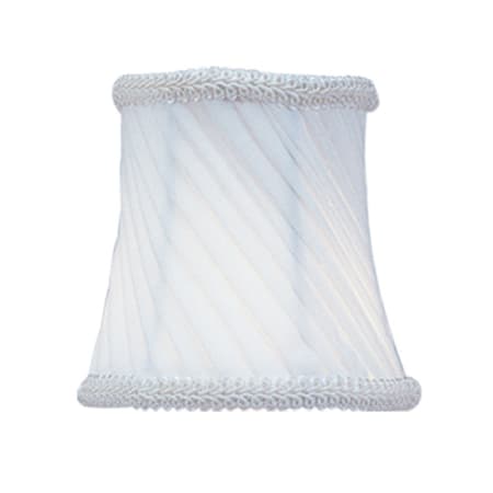 White Twist Bell Clip Shade with Fancy Trim