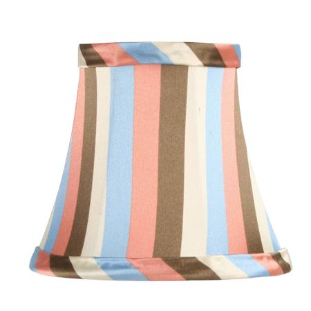 Multi Color Striped Silk Bell Clip Shade