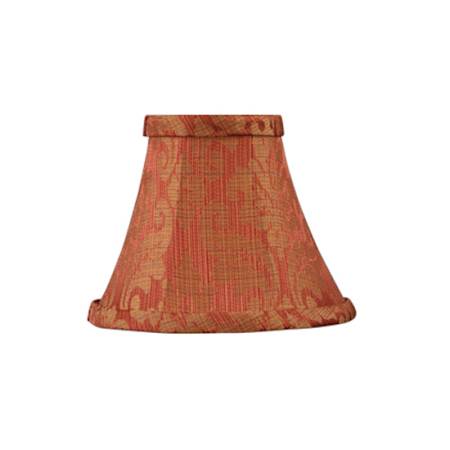 Coral with Gold Leaf Design Silk Bell Clip Shade