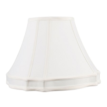 White Round Top/Curved Cut Corner Shantung Silk Shade