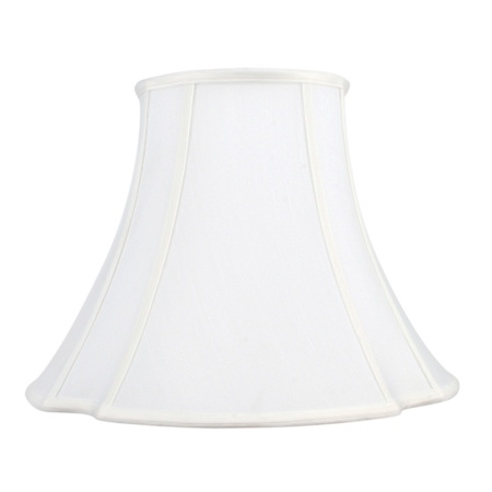 White French Oval Shantung Silk Bell Shade