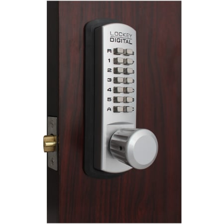 Lockey 3000 Series Keyless Entry Single Combination Mechanical Knob Set with Optional Passage Function Satin Chrome Marine Grade
