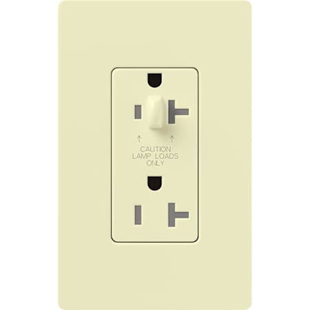 Lutron Claro 15A Half-Dimming, Tamper Resistant Duplex Outlet Almond