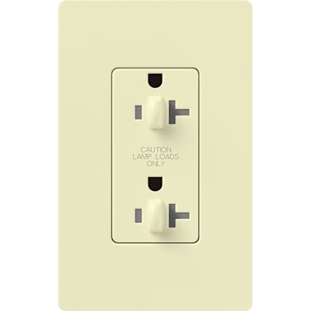 Lutron Claro 20A Dual Dimming, Tamper Resistant Duplex Outlet Almond