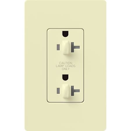Lutron Claro 20A Dual Dimming, Tamper Resistant Duplex Receptacle, Decorator-Style Outlet Almond