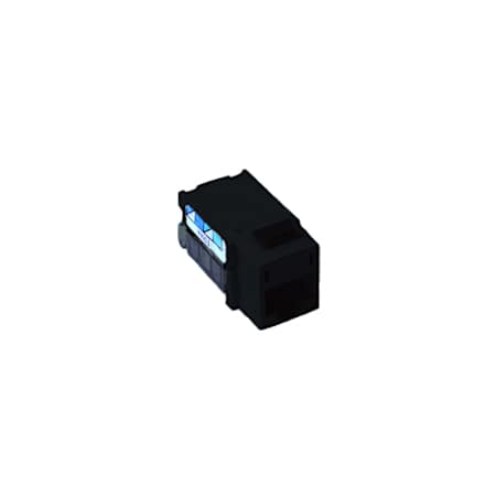 Lutron Architectural 8 Conductor RJ45 Category 6 Connector for use with Six Port Frames Black