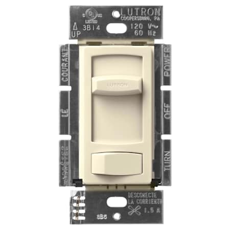 Lutron Skylark Contour Quiet 3-Speed Fan Control, No Neutral Required, 1.5A 3-Speed Ceiling Fan, 120V, Single Pole/3-Way Almond