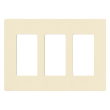 Lutron Claro Triple Gang Designer Wall Plate Almond