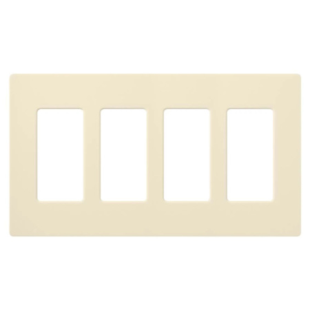 Lutron Claro Quadruple Gang Designer Wall Plate Almond