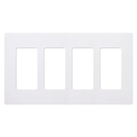 Lutron Pack of (12) - Claro Quadruple Gang Designer Wall Plate White