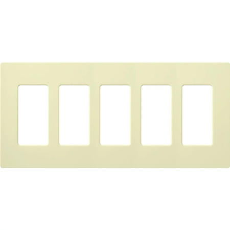 Lutron Claro Five Gang Designer Wall Plate Almond