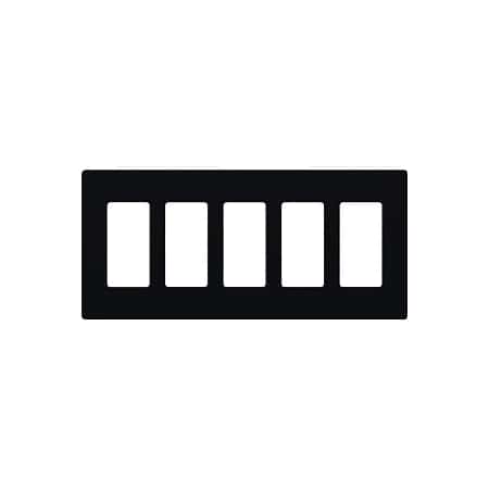 Lutron Claro Five Gang Designer Wall Plate Black