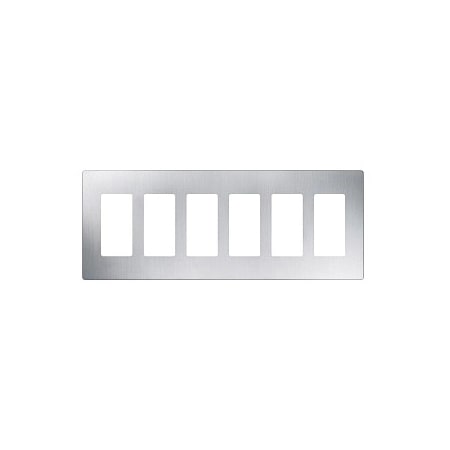 Lutron Claro Six Gang Designer Wall Plate Stainless Steel