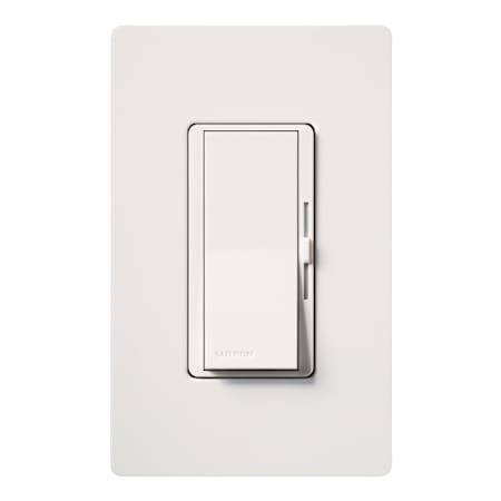 Lutron Diva 300 Watt 120 Volt 3-Way Electronic Low Voltage Preset Dimmer with Locator Light White