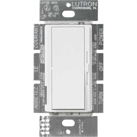 Lutron Diva 1.5 Ampere 120 Volt Single Pole/3-Way Quiet 3 Speed Fan Control for Hunter Original Fans White