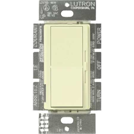 Lutron Diva 450 Watt 120 Volt Single Pole Magnetic Low Voltage Preset Dimmer with Locator Light Almond