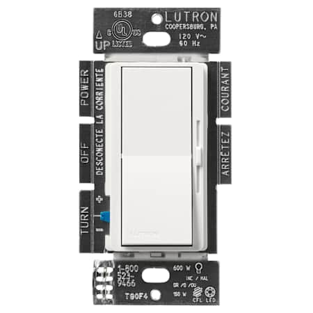 Lutron Diva 150 Watt Single Pole/3-Way LED+ Dimmer Switch Architectural White