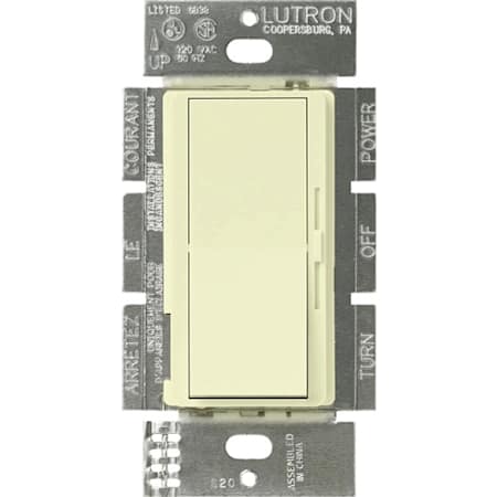 Lutron Diva 0-10V Dimmer Switch, 8A, 50mA Sink, Single-Pole/3-Way, No Neutral Required, 120V Almond