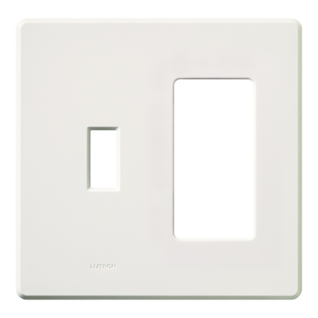 Lutron Fassada Combination Traditional/Designer Two-Gang wall plate White