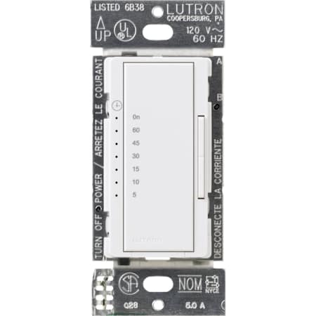 Lutron Maestro Countdown Timer Switch for Fans and Lights, Neutral Required, 150W LED, 3A Fan, Single-Pole/Multi-Location White