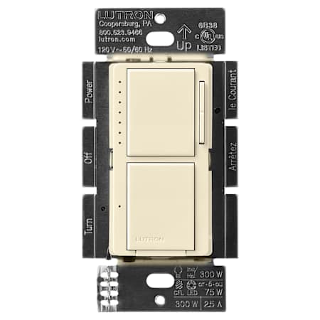 Lutron Maestro LED+ Dual Dimmer and Switch, 75W LED Bulbs, Single Pole Almond