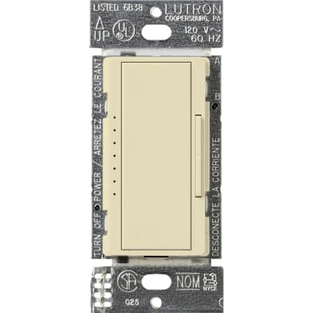 Lutron Maestro 120 Volt 600 Watt Single Pole/Multi Location Electronic Low Voltage Digital Fade Dimmer Almond