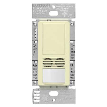 Lutron Maestro 120-277 Volt 6 Ampere Single Pole Dual-Tech Vacancy Only Motion Sensor Switch Almond