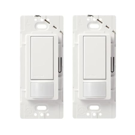 Lutron Pack of (2) - Maestro 2 Amp 120 Volt Single Pole Motion Sensing Switch White