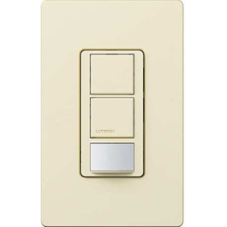 Lutron Maestro Partial-On Dual Circuit Motion Sensor Switch, 6A Light, 120-277V, Single Pole, Ground or Neutral Required Almond