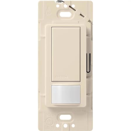 Lutron Maestro Motion Sensor Switch, Vacancy Only, Ground or Neutral Required, 2A Lighting, 120V, Single Pole Almond