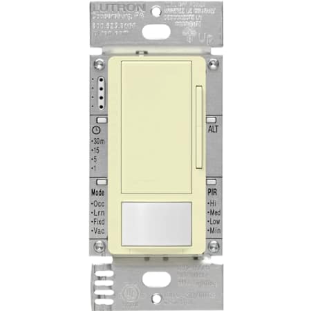 Lutron Maestro 0-10V Vacancy Sensor Dimmer Switch, 8A, Neutral Optional, 120-277V, Single Pole/Multi-Location Almond