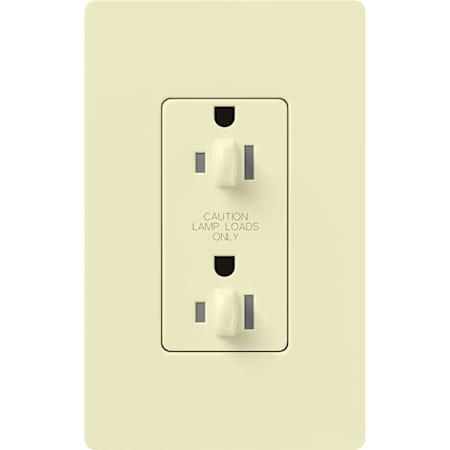 Lutron 125 Volt 15 Ampere Dual Dimmable Tamper Resistant Receptacle from the Architectural Series Almond