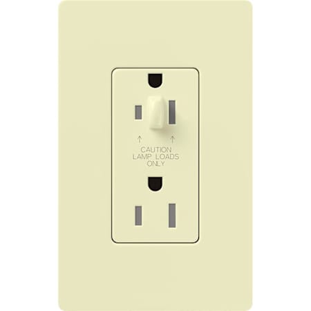 Lutron Architectural 15A Half-Dimming, Tamper Resistant Duplex Receptacle Almond