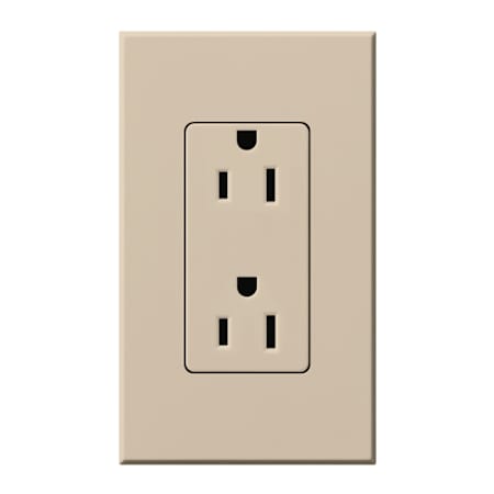 Lutron Architectural 125 Volt 15 Ampere Duplex Receptacle for Non-Dimming Use Taupe