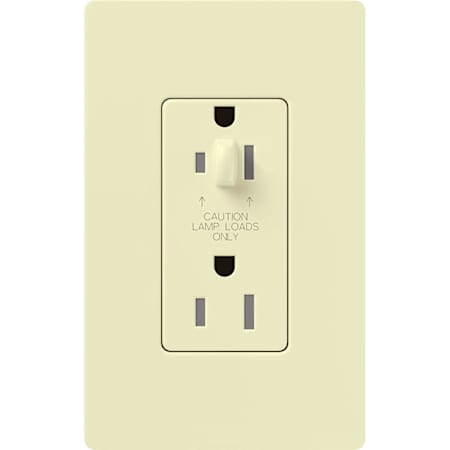 Lutron Architectural 20A Half-Dimming, Tamper Resistant Duplex Receptacle Almond