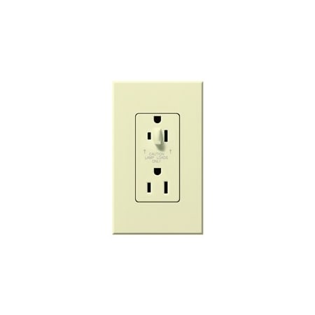 Lutron Architectural 20A Half-Dimming, Tamper Resistant Duplex Receptacle, Wall Plate Included Almond