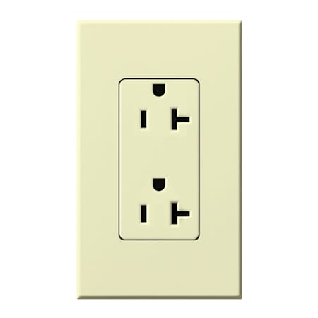 Lutron Architectural 20A Tamper-Resistant Duplex Receptacle, Wall Plate Included Almond