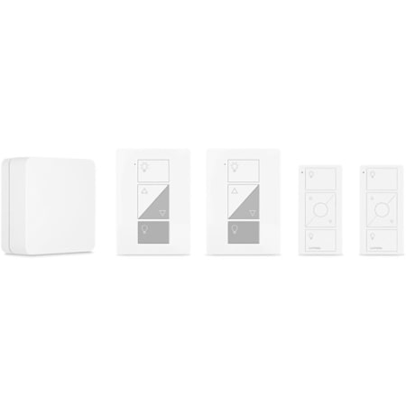 Lutron Caseta 2-Pack Smart Lamp Dimmer Kit: Includes Smart Hub, 2 Plug-In Lamp Dimmers, 2 Pico Remotes, and 2 Pedestals White