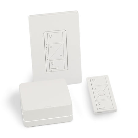 Lutron Caseta Wireless Smart Bridge Pro Dimmer Kit with In-Wall Dimmer and Pico Remote White