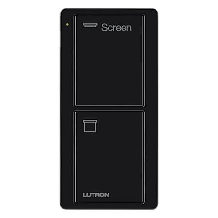 Lutron 2-Button Pico Smart Remote, with Screen Icons and Text ("Screen") Gloss Black