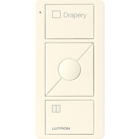 Lutron Original 3-Button Pico Smart Remote with Raise/Lower and Preset, with Shade Icons and Text ("Drapery") Texture Biscuit