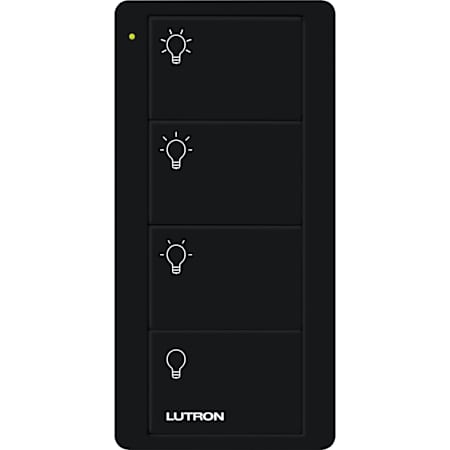 Lutron 4-Button, Scene Control, Pico Smart Remote, with Light Icons Black