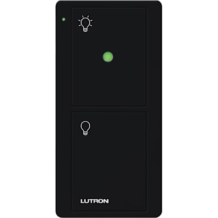 Lutron 2-Button Pico Smart Remote with Night Light, with Light Icons Black