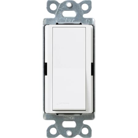 Lutron Claro Single Pole, On/Off Rocker Switch with Locator Light, 15A Snow White