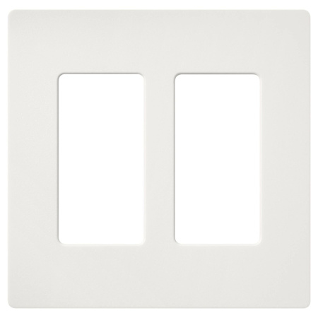 Lutron Claro 2 Gang Wall Plate for Decorator-Style Dimmers, Switches, and Outlets Architectural White