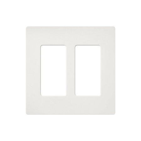 Lutron Claro 2 Gang Wall Plate for Decorator-Style Dimmers, Switches, and Outlets Architectural White