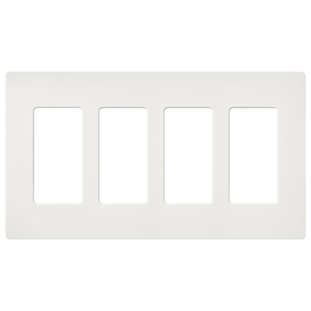 Lutron Claro 4 Gang Wall Plate for Decorator-Style Dimmers, Switches, and Outlets Architectural White