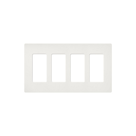 Lutron Claro 4 Gang Wall Plate for Decorator-Style Dimmers, Switches, and Outlets Architectural White