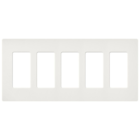 Lutron Claro 5 Gang Wall Plate for Decorator-Style Dimmers, Switches, and Outlets Architectural White